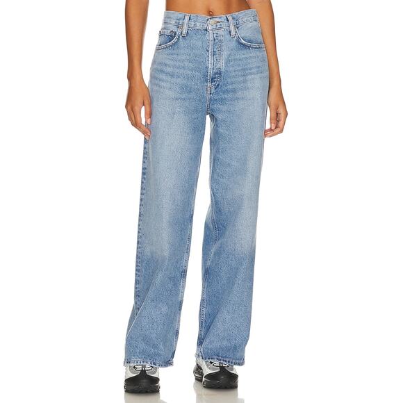 Agolde Denim - Agolde Relaxed Blue Low Slung Baggy Denim Jeans Size 25